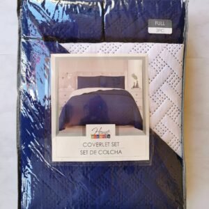 EDREDON QUILT FULL REVERSIBLE AZUL/BLANCO L1725 518002