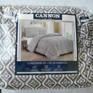 EDREDON COMFORTER KING CANNON ESTAMPADO GRIS