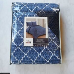 EDREDON QUILT KING ESTAMPADO AZUL MARINO L1725 118325