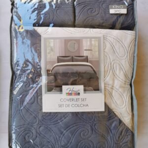 EDREDON QUILT KING REVERSIBLE GRIS/BEIGE L1725 418582