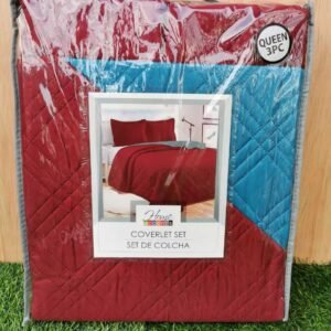 EDREDON QUILT QUEEN REVERSIBLE BURGUNDY/TEAL L1216 118088