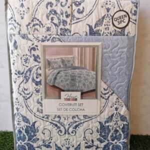 EDREDON QUILT QUEEN ESTAMPADO AZUL L1216 118165