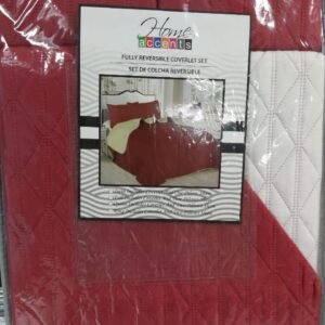 EDREDON QUILT QUEEN REVERSIBLE RED/BEIGE L1216 418482