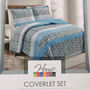 EDREDON QUILT KING ESTAMPADO FLORES AZUL L1725 418721