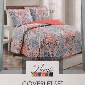EDREDON QUILT KING ESTAMPADO FLORES AZUL/ BRICK L1725 418745