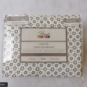 SABANA KING ESTAMPADA FLOR GRIS