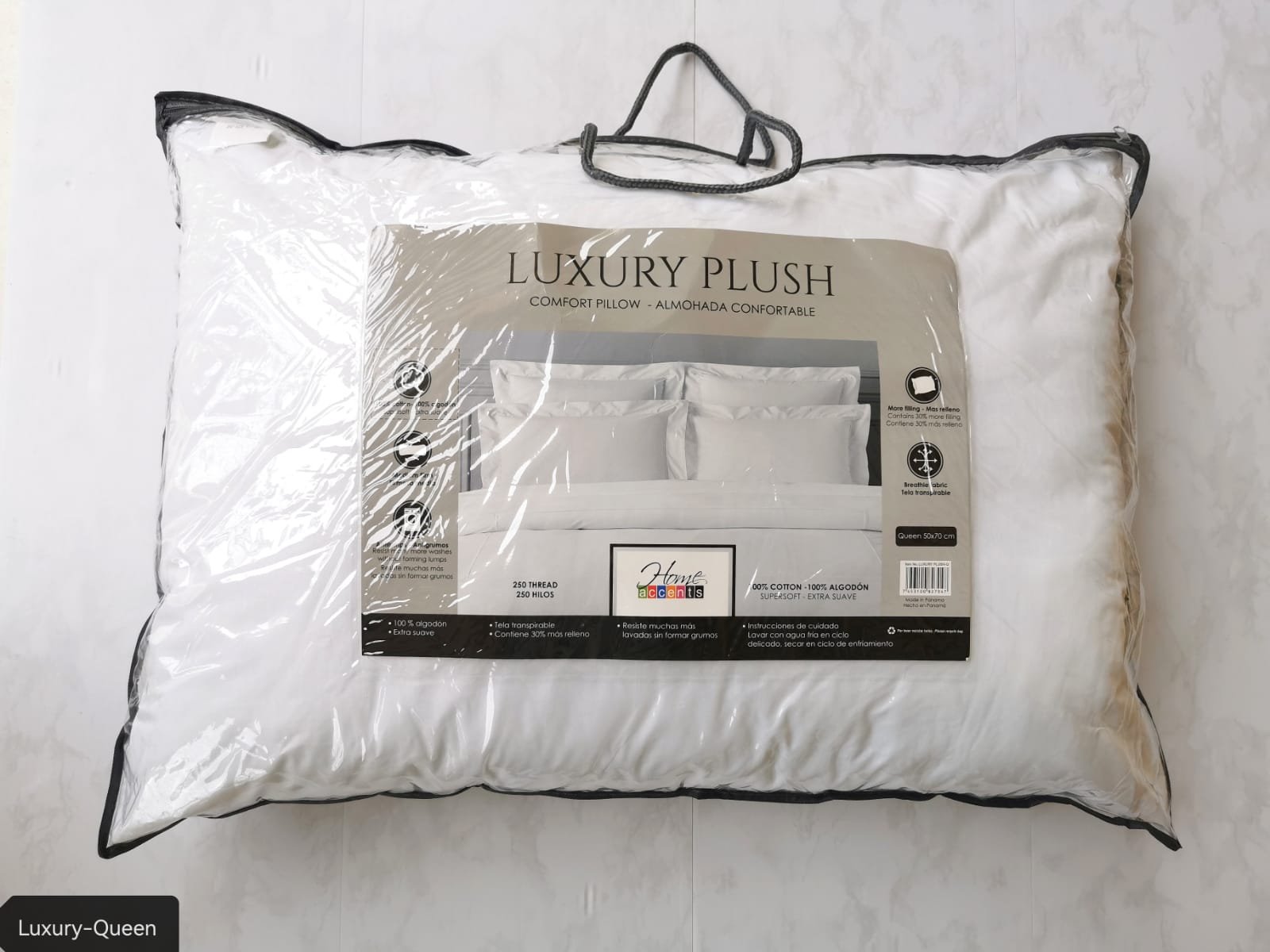 ALMOHADA LUXURY PLUSH QUEEN 250 HILOS 50X70 CMS