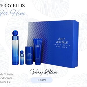 PERRY ELLIS VERY BLUE SET 4P 3.4 OZ/ 100 ML (M) EDT