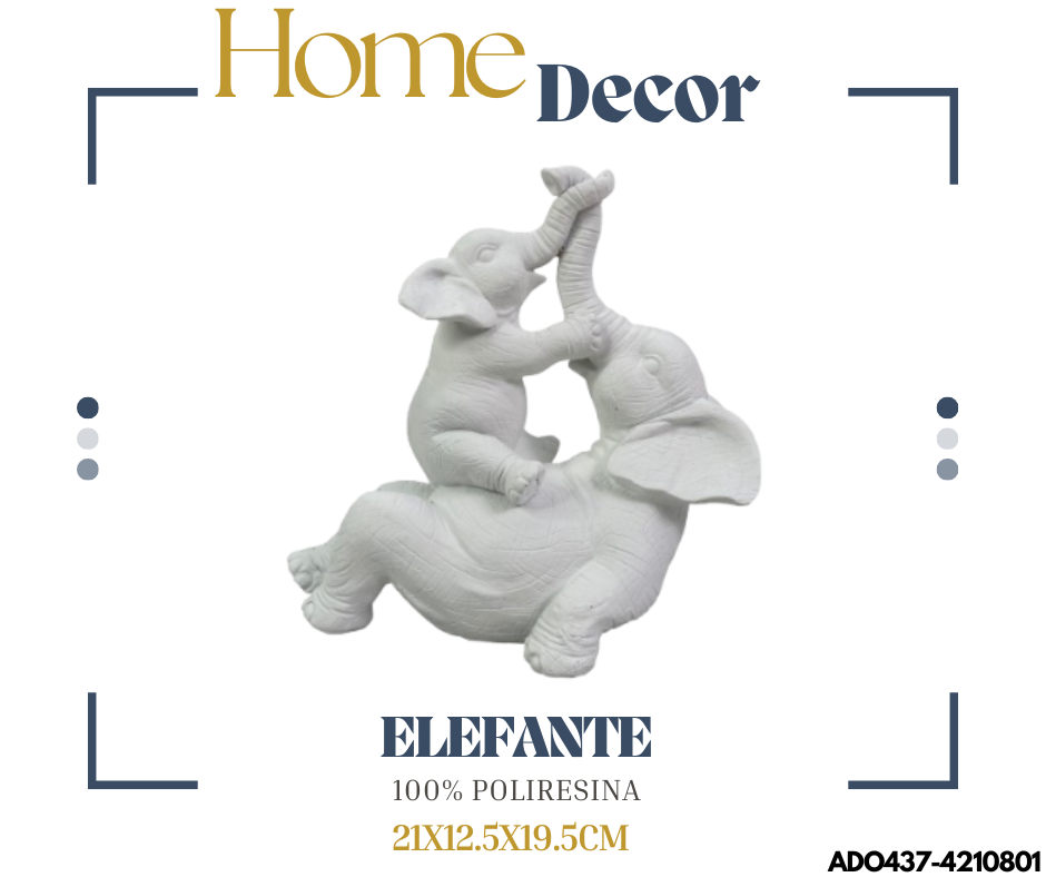 ADORNO ELEFANTES BLANCOS 21X12.5X19.5CM