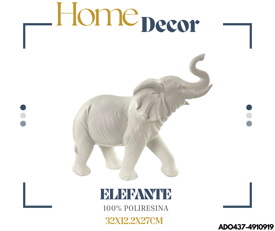 ADORNO ELEFANTE BLANCO 32X12.2X27CM