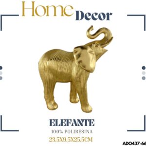 ADORNO 1 ELEFANTE DORADO 23.5X9.5X25.5CM