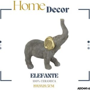 ADORNO ELEFANTE GRIS/ DOR 19X9X19.5CM