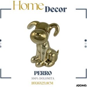 ADORNO PERRO DORADO 18X16X23.8CM