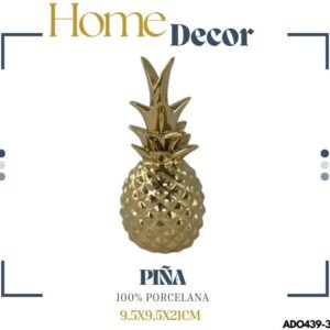 ADORNO PIÑA DOR/DOR HOJA LARGA 9.5X9.5X21CM