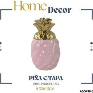 ADORNO PIÑA ROSAD/DOR HOJA CORTA 9.5X19.5X11CM