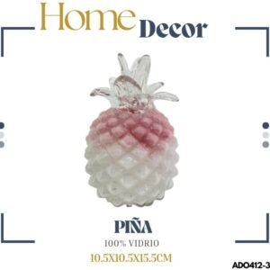 ADORNO PIÑA ROSADA/BLANCA 10.5X10.5X15.5CM