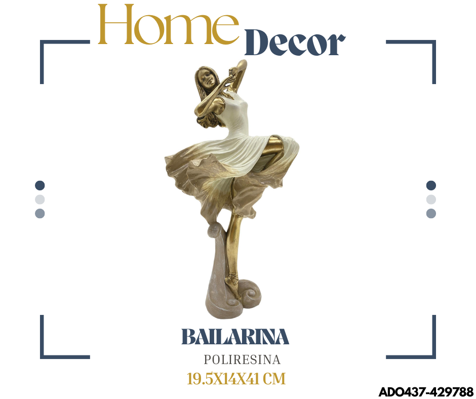 ADORNO BAILARINA DECOR. 19.5X14X41 CM