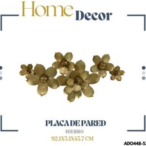 ADORNO PLACA DE PARED FLOR DORAD 92.1X5.1X45.7 CM