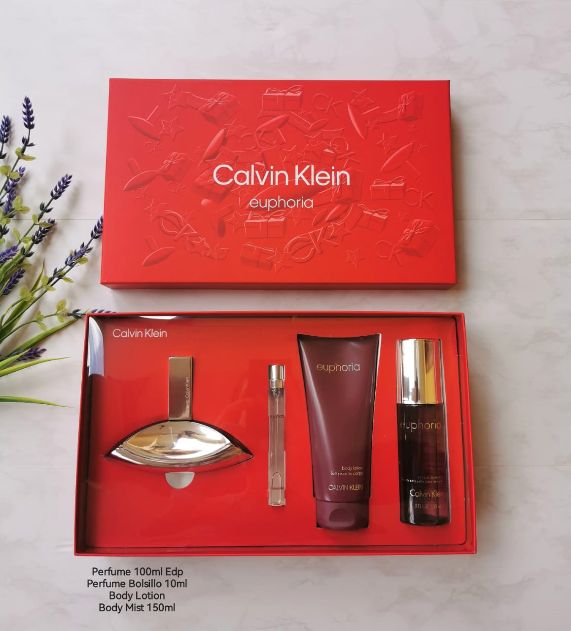 CALVIN KLEIN EUPHORIA SET 4P 3.4 OZ / 100 ML (W) EDP