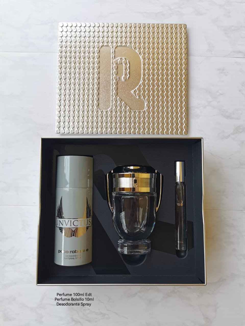 PACO RABANNE INVICTUS SET 3P 3.4 OZ / 100 ML (M) EDT