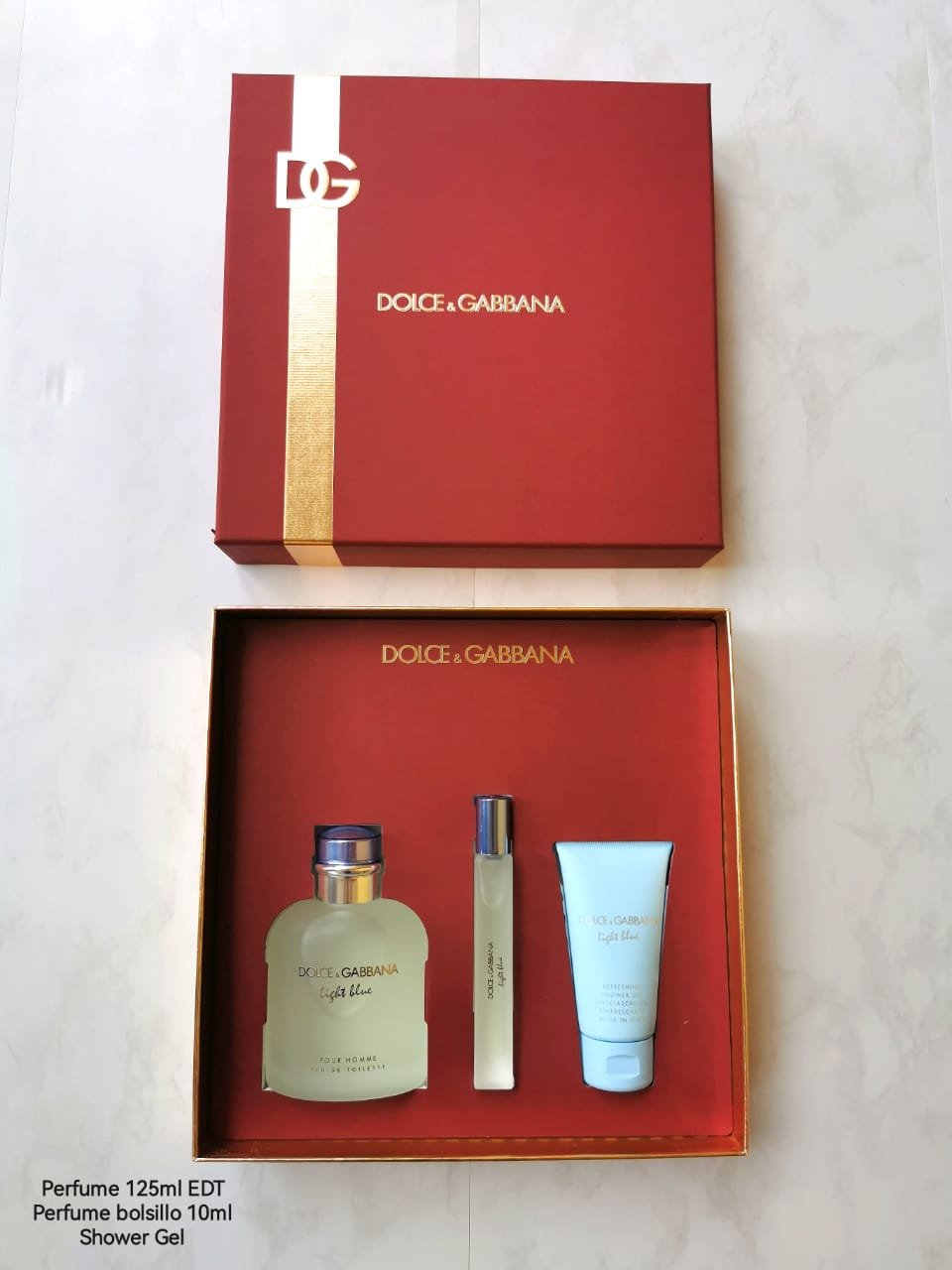 DOLCE & GABBANA LIGHT BLUE SET 3P 4.2 OZ / 125 ML (M) EDT