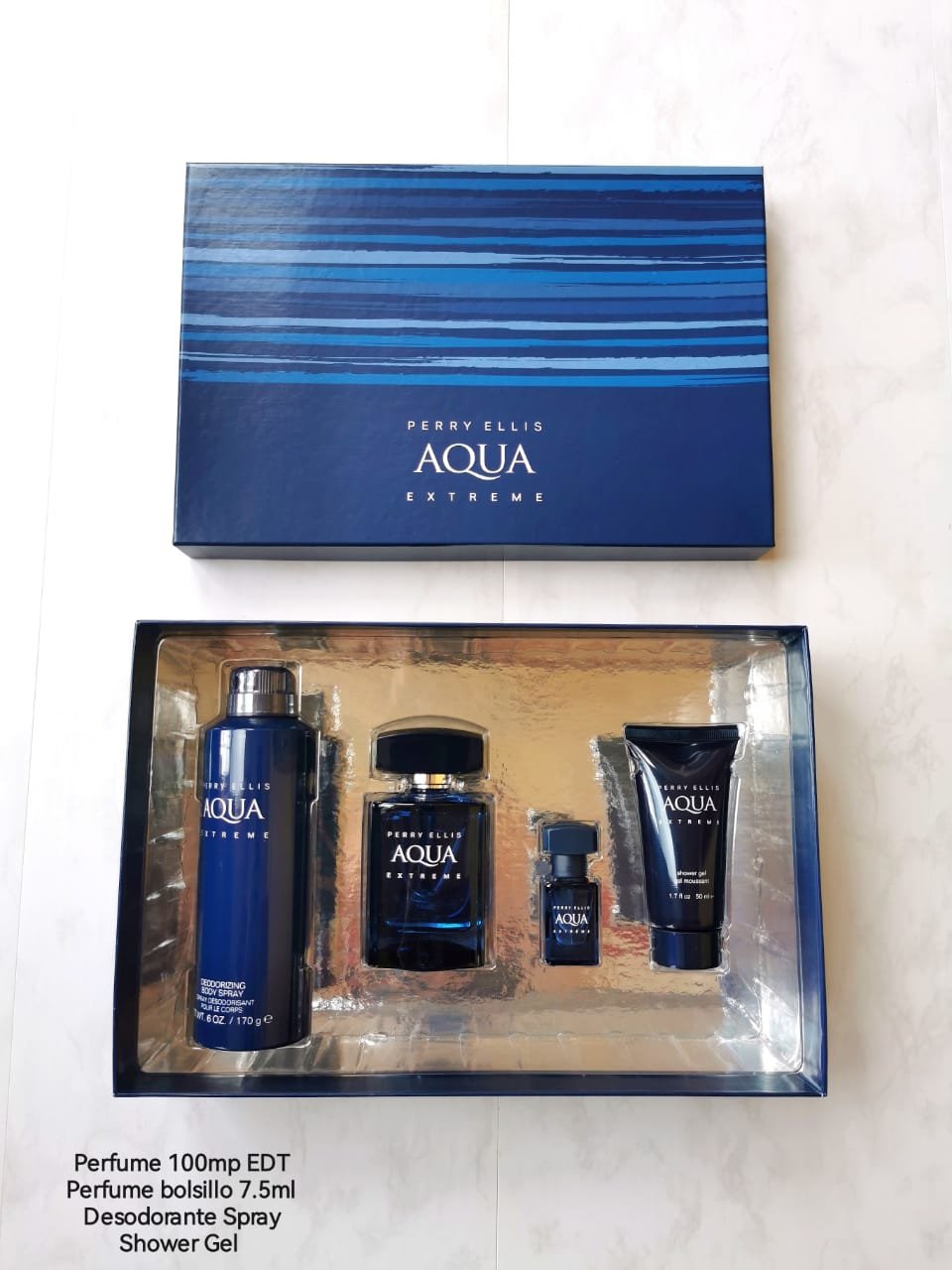 PERRY ELLIS AQUA EXTREM SET 4P 3.4oz M EDT
