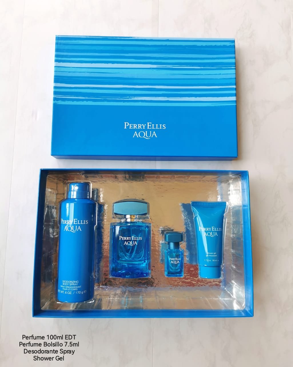 PERRY ELLIS AQUA SET 4P 3.4oz M EDT