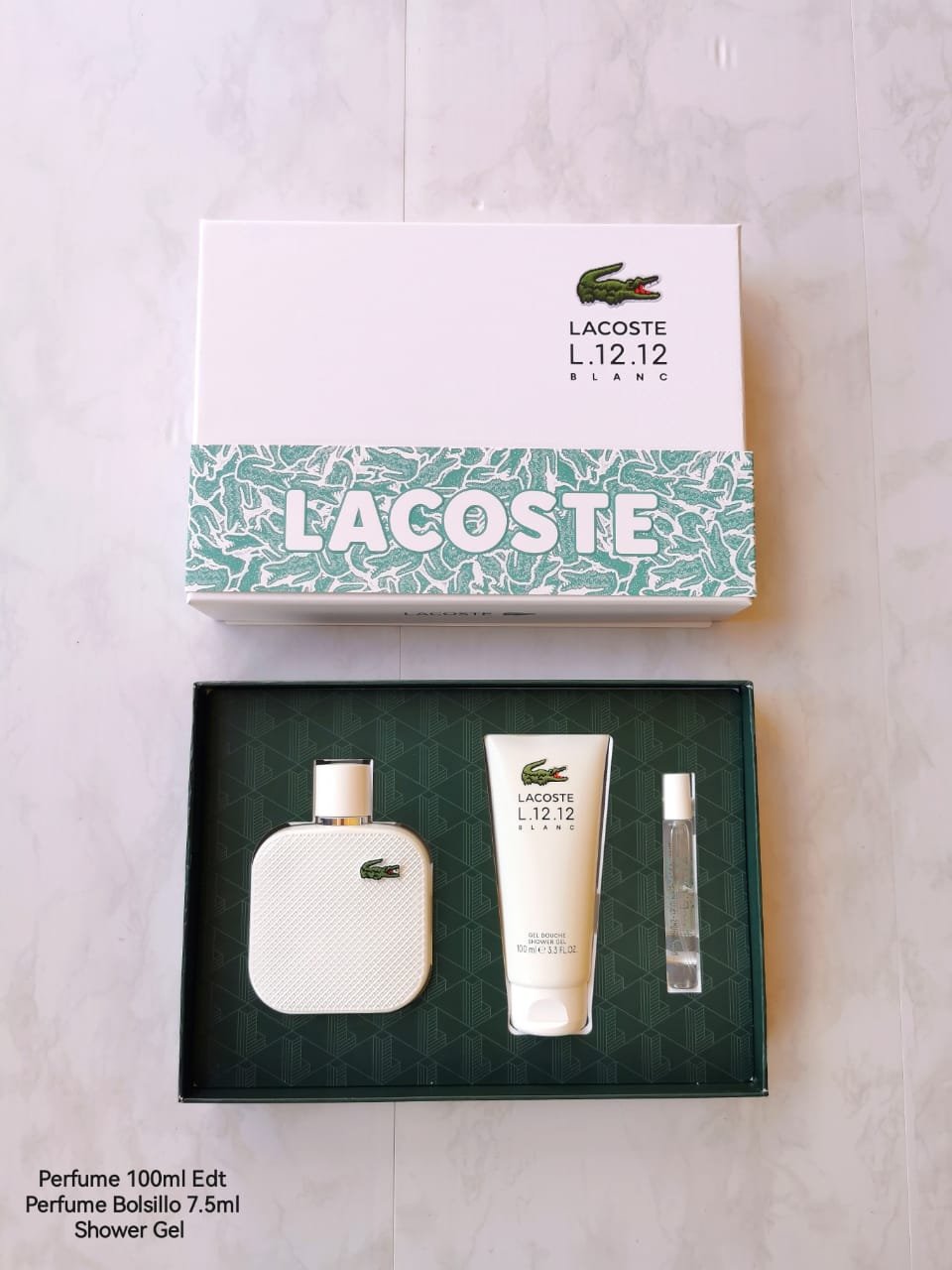 LACOSTE BLANC SET 3P 3.3 OZ / 100 ML (M) EDT