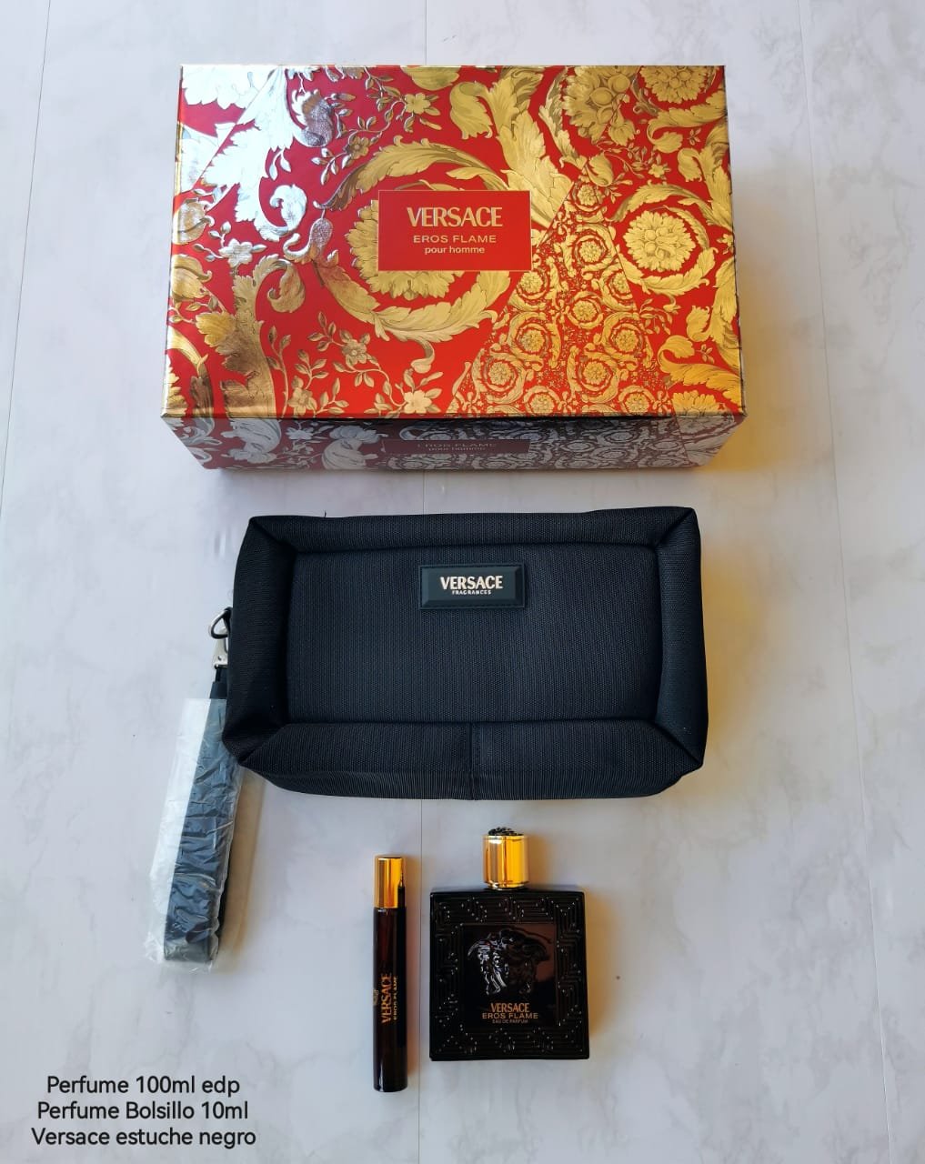 VERSACE EROS FLAME SET 3P 3.4 OZ / 100 ML (M) EDP