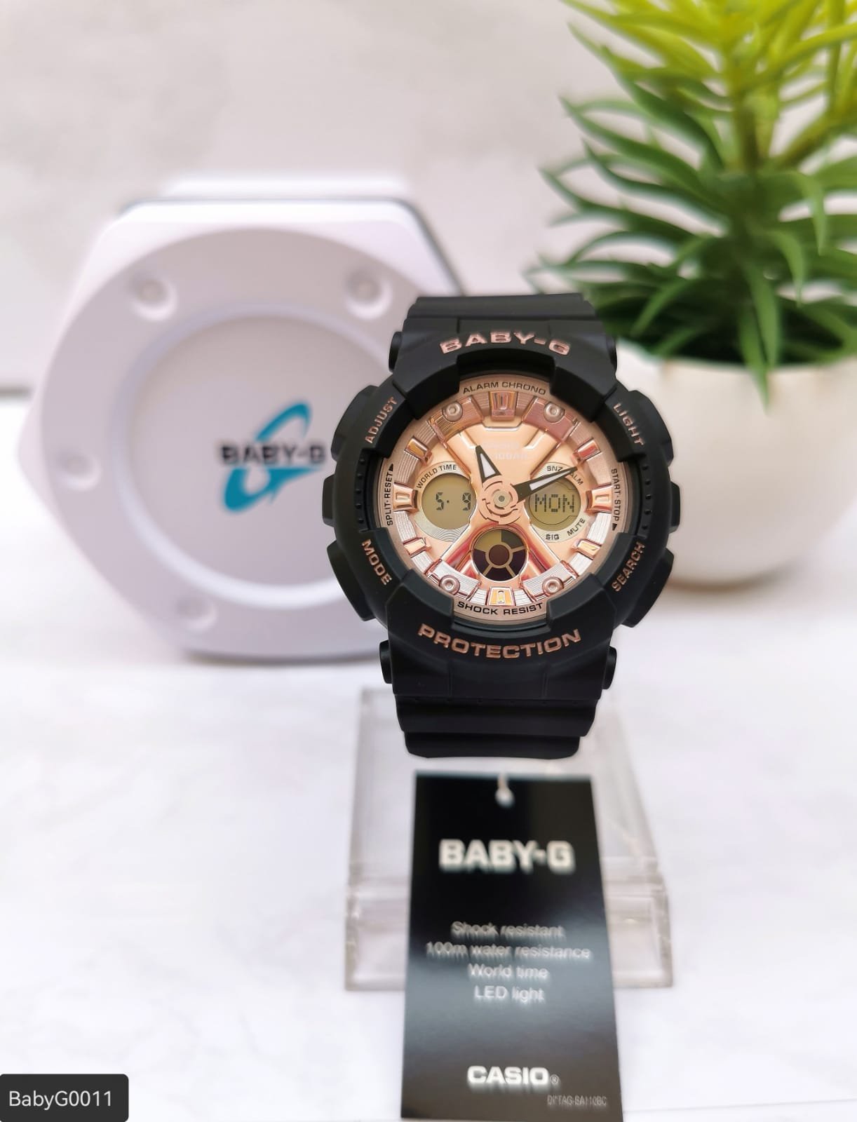 RELOJ BABY G MODELO BA-130-1A4, ANALOGO/DIGITAL PARA DAMA