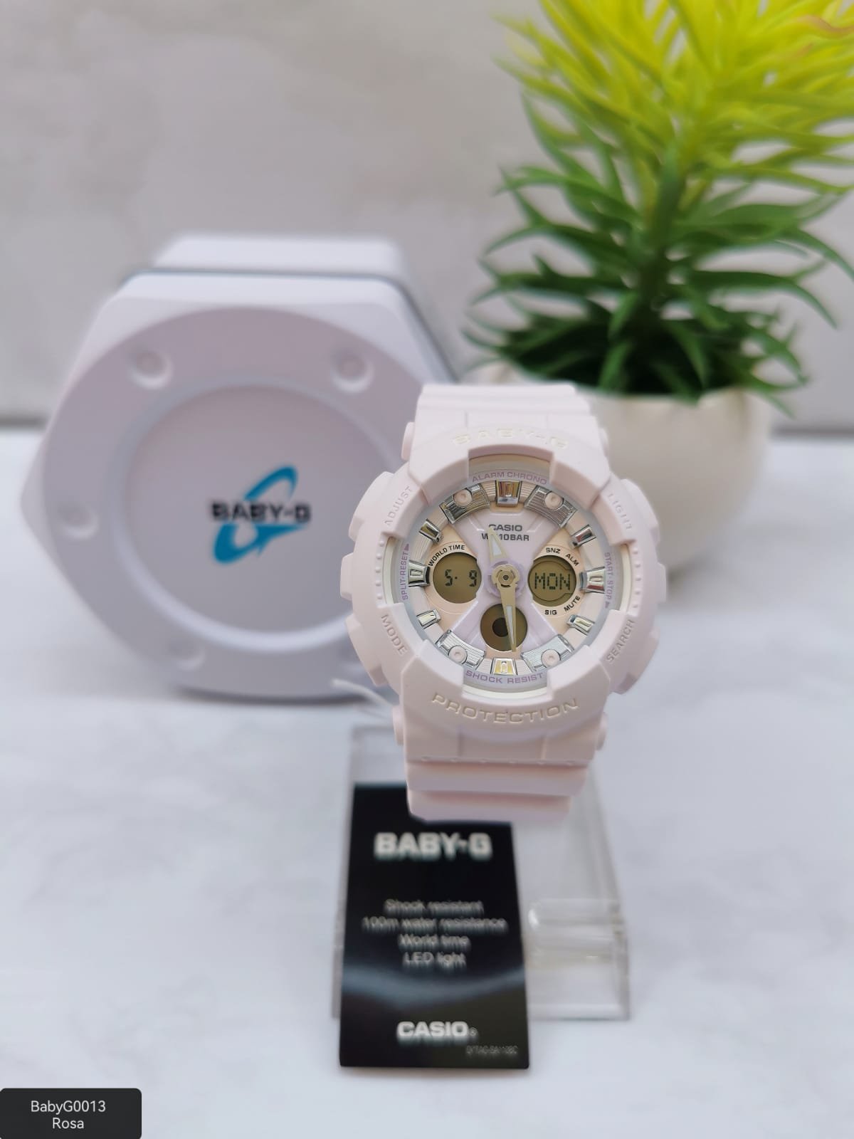 RELOJ BABY G MODELO BA-130WP-6A, ANALOGO/DIGITAL PARA DAMA